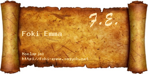 Foki Emma névjegykártya